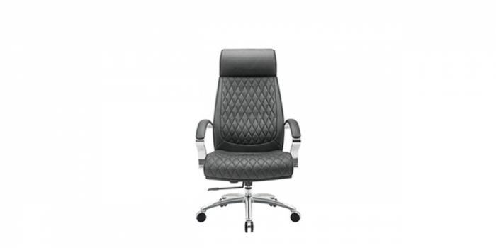 Chair with leather upper, Grey